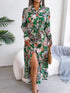 tied-printed-long-sleeve-midi-dress Sophia's Trends - Sophia's Style--